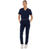 Women's Scrub Set Medical Uniform Top & Trousers with Pockets