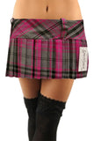 Women's Scottish 9 Inch Tartan Check Pleated Mini Skirt