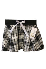 Women's 9' Inches Circular Bow Elasticated Mini Tartan Skirt