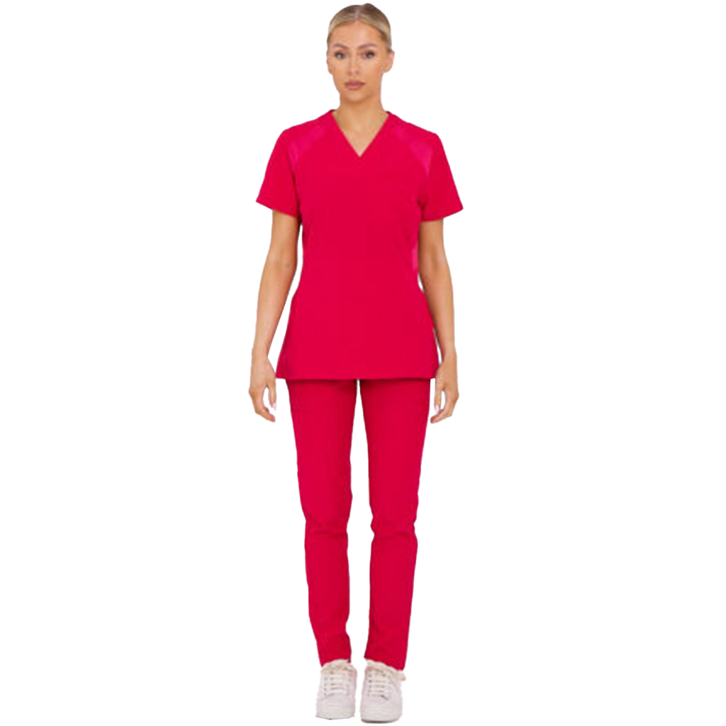 Women's Scrub Set Medical Uniform Top & Trousers with Pockets