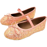 Girl's Mary Jane Glitter Elastic Strap Flat Shoes