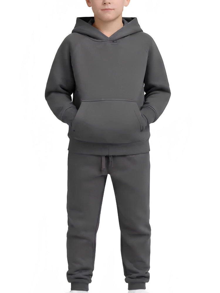 Active Star Kids Dark Grey Pullover Hoodie Tracksuit