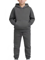 Active Star Kids Dark Grey Pullover Hoodie Tracksuit