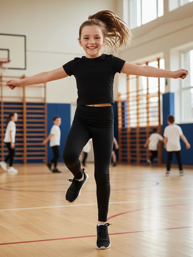 Active Star Girls Activewear High Waist Gym Black Leggings