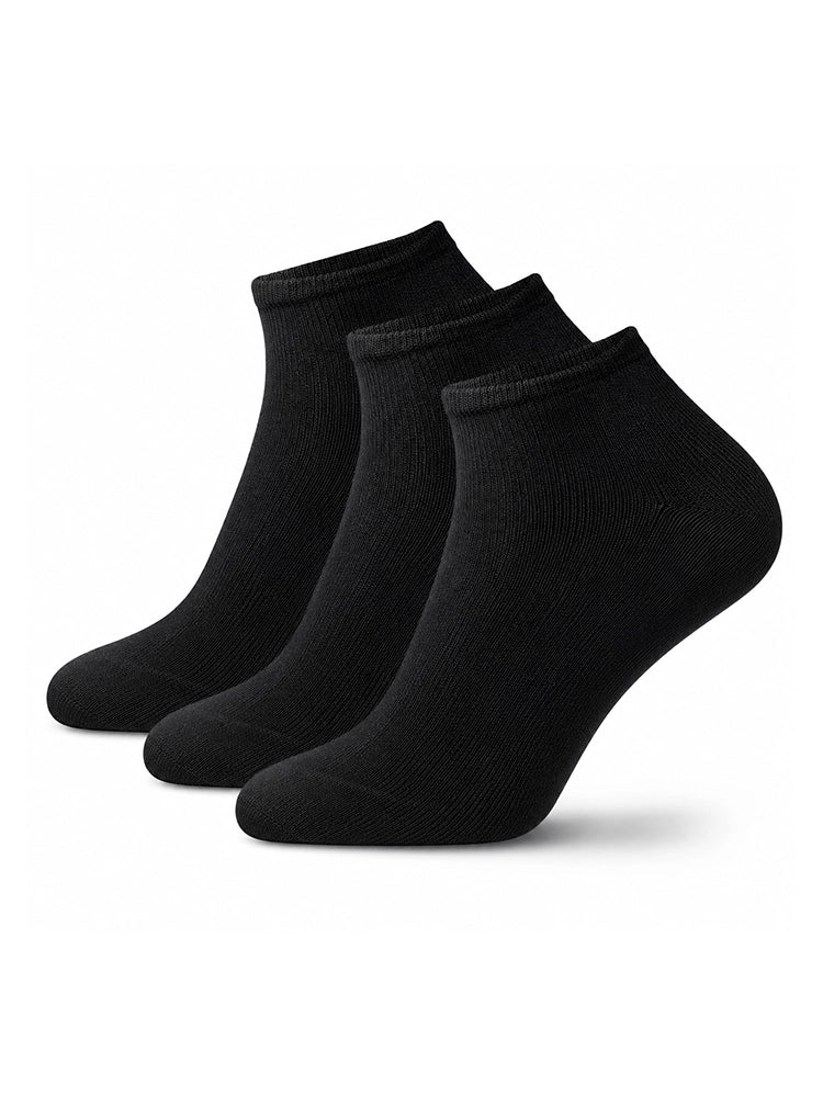 Ladies Bamboo Trainer Socks Black Pack of 3 Pairs