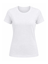 Ladies Crew Neck Short Sleeve Cotton White T-Shirt
