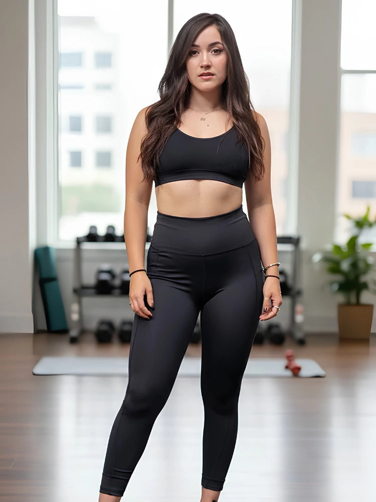 Active Star Ladies High Waist Gym Black Leggings