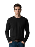 Cotton Long Sleeve Crew Neck Moisture Wicking Plain T-Shirt