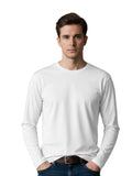 Cotton Long Sleeve Crew Neck Moisture Wicking Plain T-Shirt