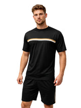 Active Star Men’s Black Lightweight Training T-Shirt & Shorts Set