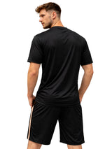 Active Star Men’s Black Lightweight Training T-Shirt & Shorts Set