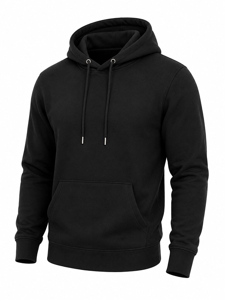 Active Star Men's Black Pullover Hoodie