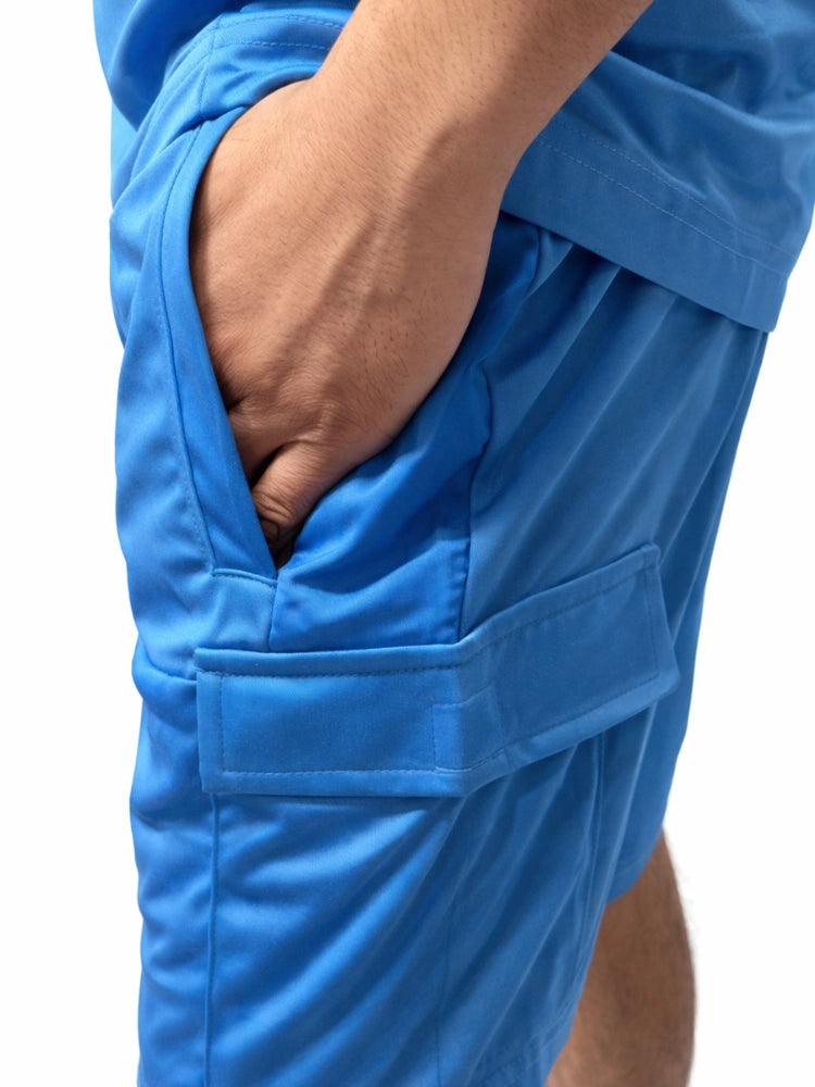 Active Star Men’s Blue Activewear Set With 4-Pocket Shorts