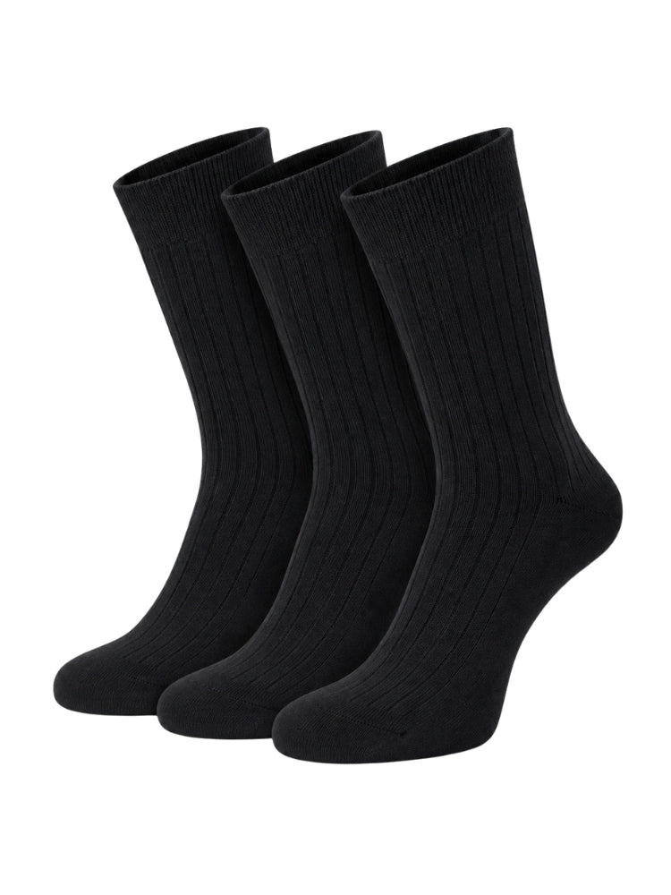 Active Star Men’s Cotton Rich Black Socks 3 Pack