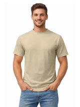 Active Star Men’s Crew Neck Half Sleeve T-Shirt Beige