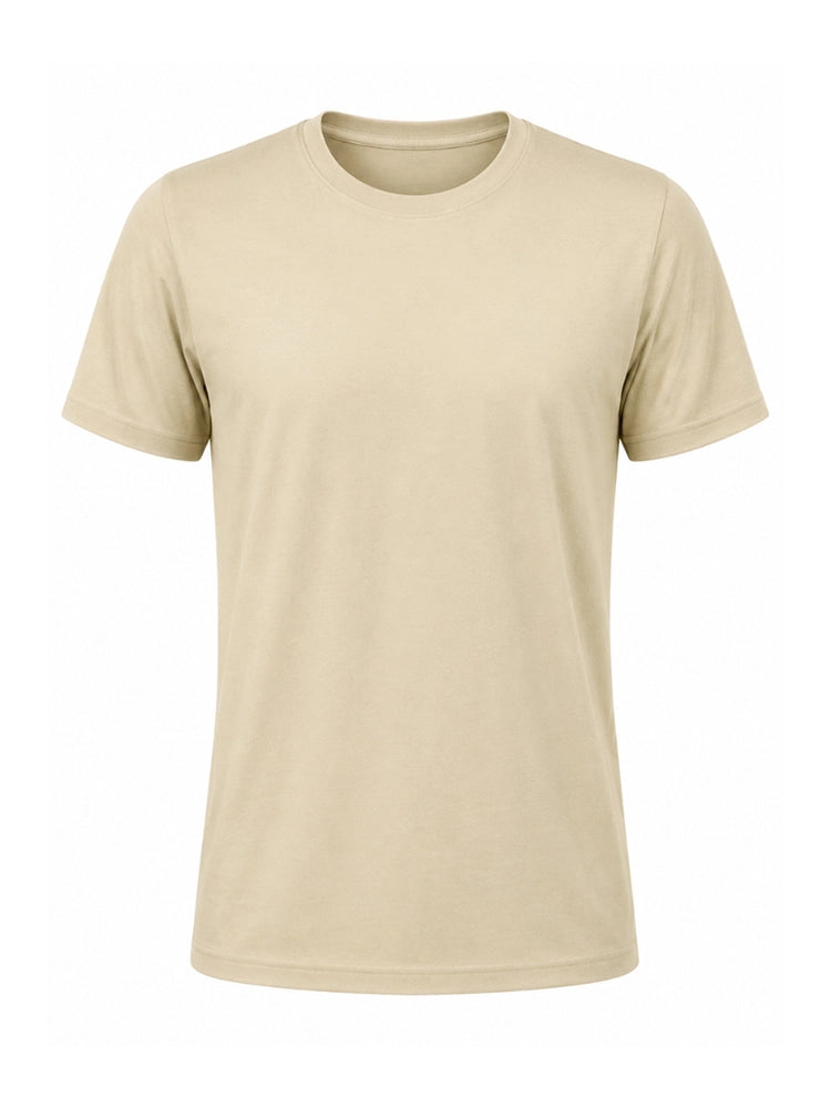 Active Star Men’s Crew Neck Half Sleeve T-Shirt Beige