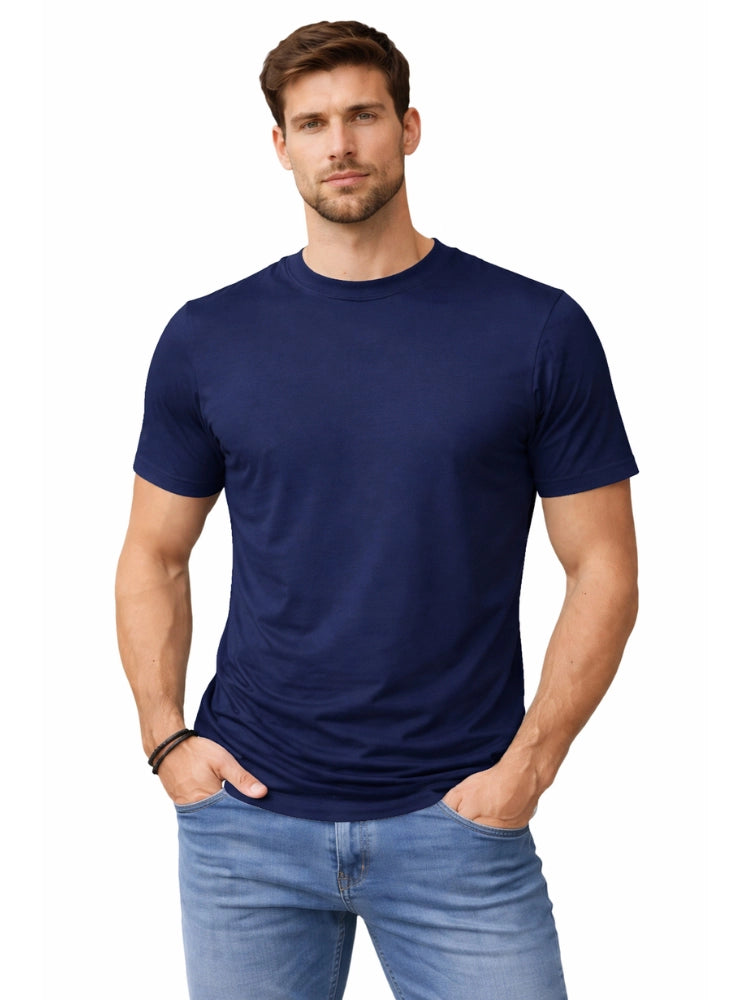 Active Star Men’s Crew Neck Half Sleeve T Shirt Navy