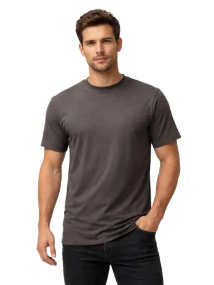 Active Star Men’s Crew Neck Half Sleeve T Shirt Charcoal