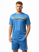 Active Star Men’s Lightweight Blue Training T Shirt & Shorts Set