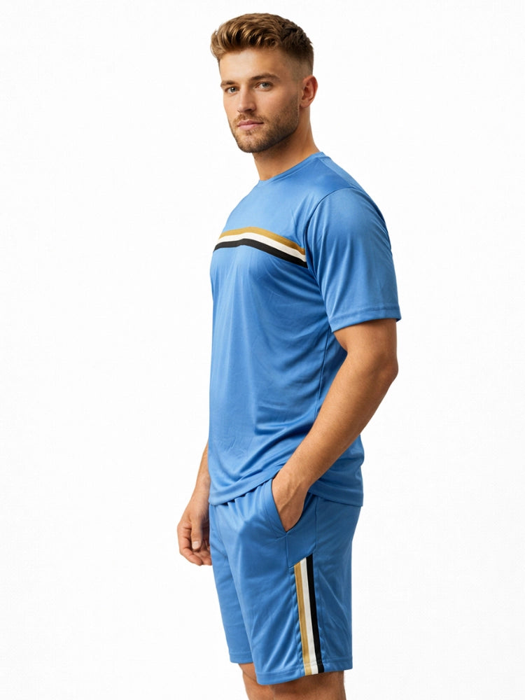 Active Star Men’s Lightweight Blue Training T Shirt & Shorts Set