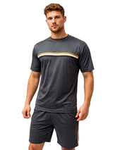 Active Star Men’s Lightweight Training T Shirt & Shorts Set Dark Grey