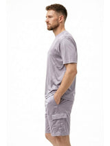 Active Star Men’s Silver Activewear T Shirt & 4 Pocket Shorts Set
