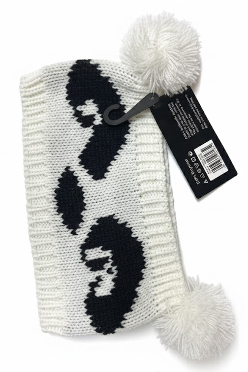 Active Star White Panda Face Knitted Headband