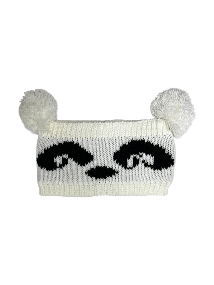 Active Star White Panda Face Knitted Headband