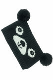 Active Star Black Panda Face Knitted Headband