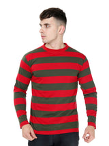 Adult Stripe Crew Neck Full Sleeves Casual Cotton T-Shirt