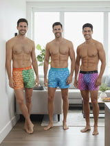 Men’s Multi-Colour Botanical Leaf Print Hipster Boxers 3 Pack