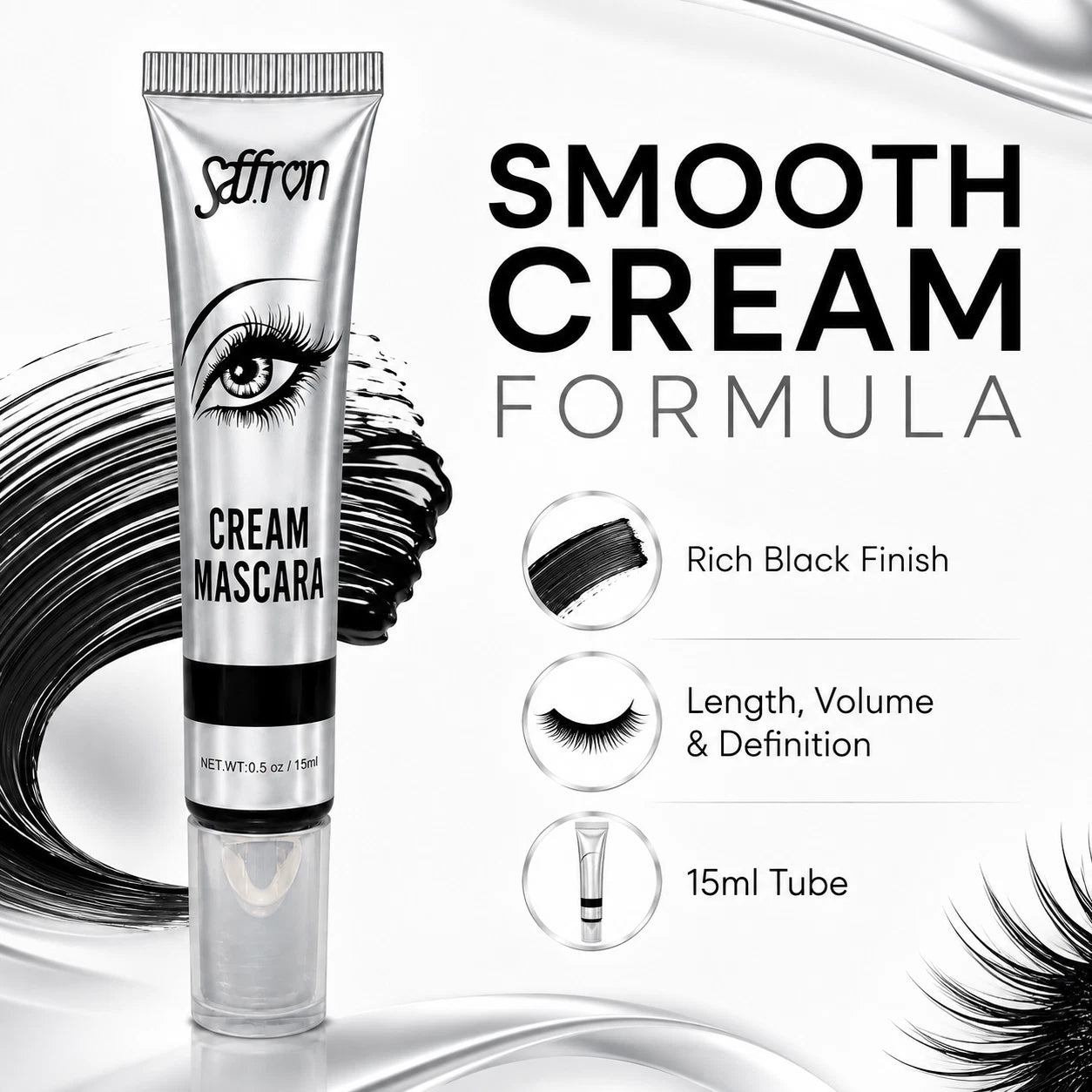 Cream Mascara Black – Volumising & Lengthening Mascara