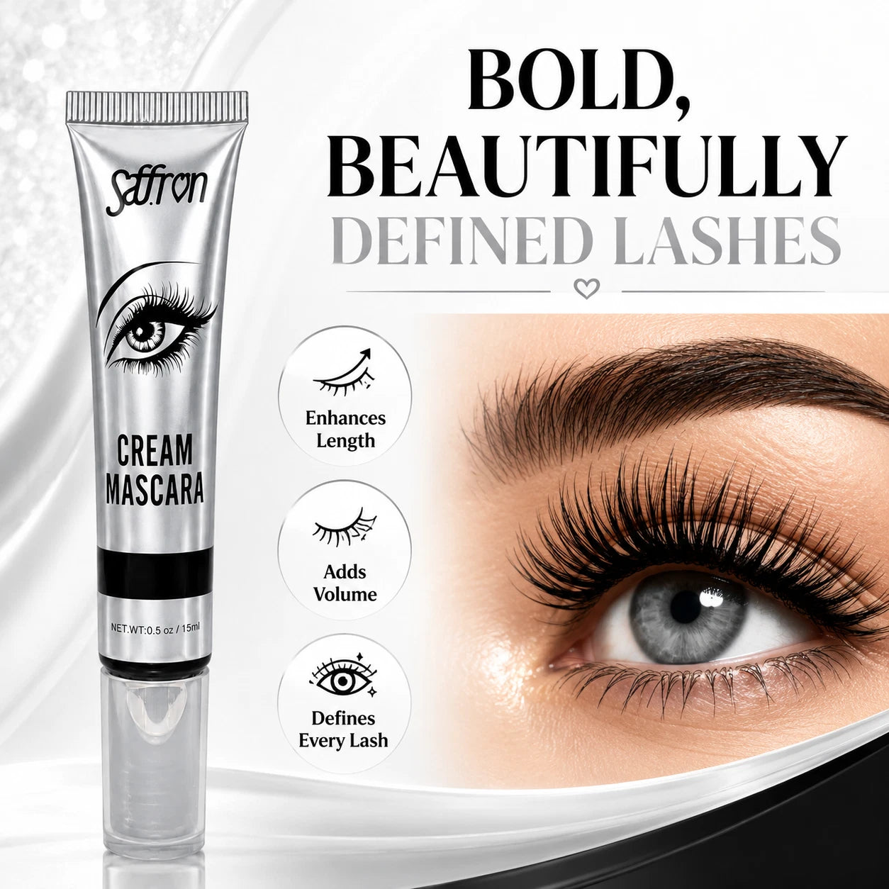 Cream Mascara Black – Volumising & Lengthening Mascara