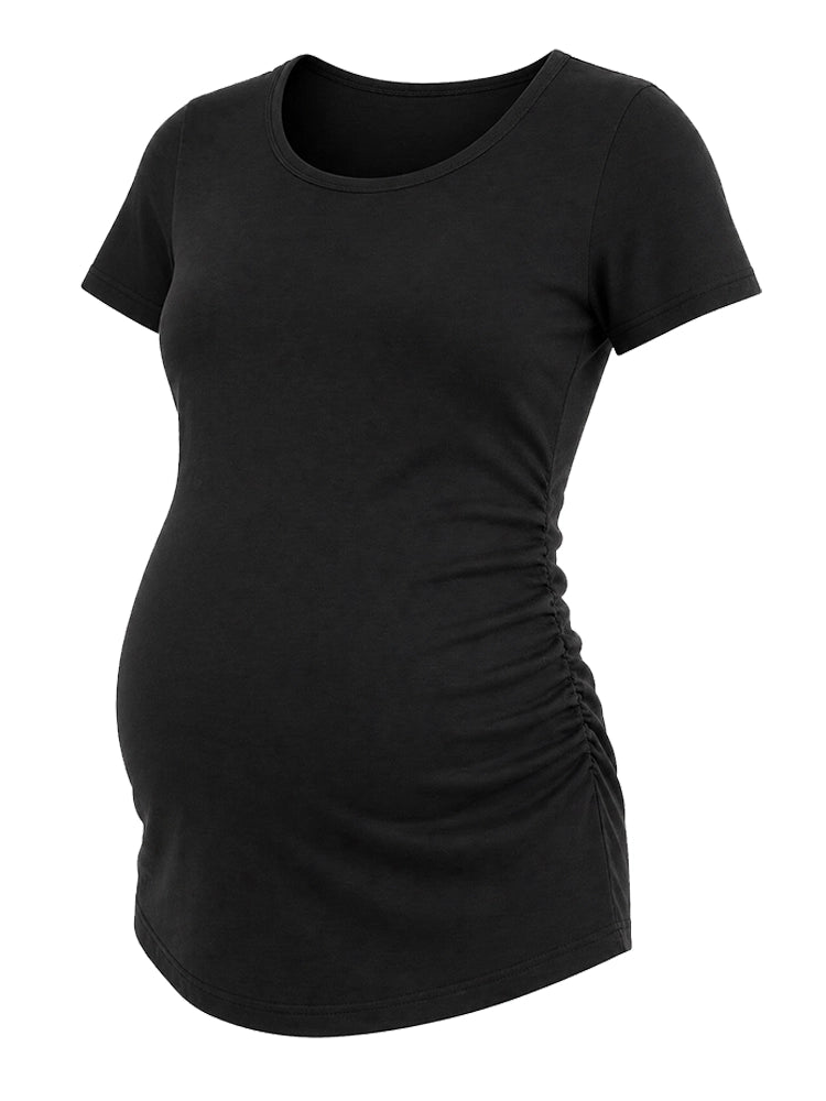 Black t-shirt on a white background