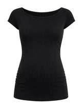 Black viscose t-shirt on a white background
