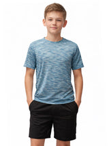 Boys Blue Melange T Shirt & Shorts Set