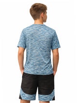 Boys Blue Melange T Shirt & Shorts Set