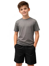 Boys Grey Melange T Shirt & Shorts Set