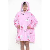 Children's Oversized Christmas Pink Gonks Hoodie Blanket