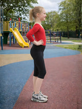 Girls 3/4 Length Cotton Black Capri Stretchy Soft Leggings Tights