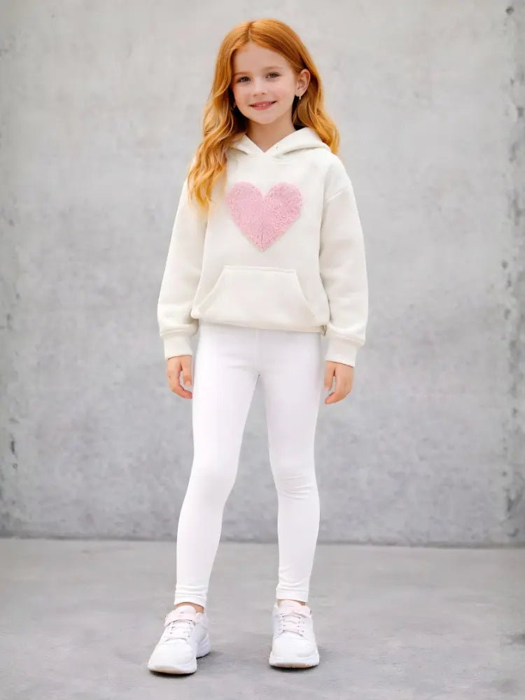Girls Full-Length Elastic Waist Soft White Leggings