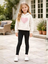 Girls Full-Length Elastic Waist Soft Black Leggings