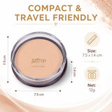 Compact Pressed Face Powder, Long-Lasting Matte Makeup 12g, 12 Shades