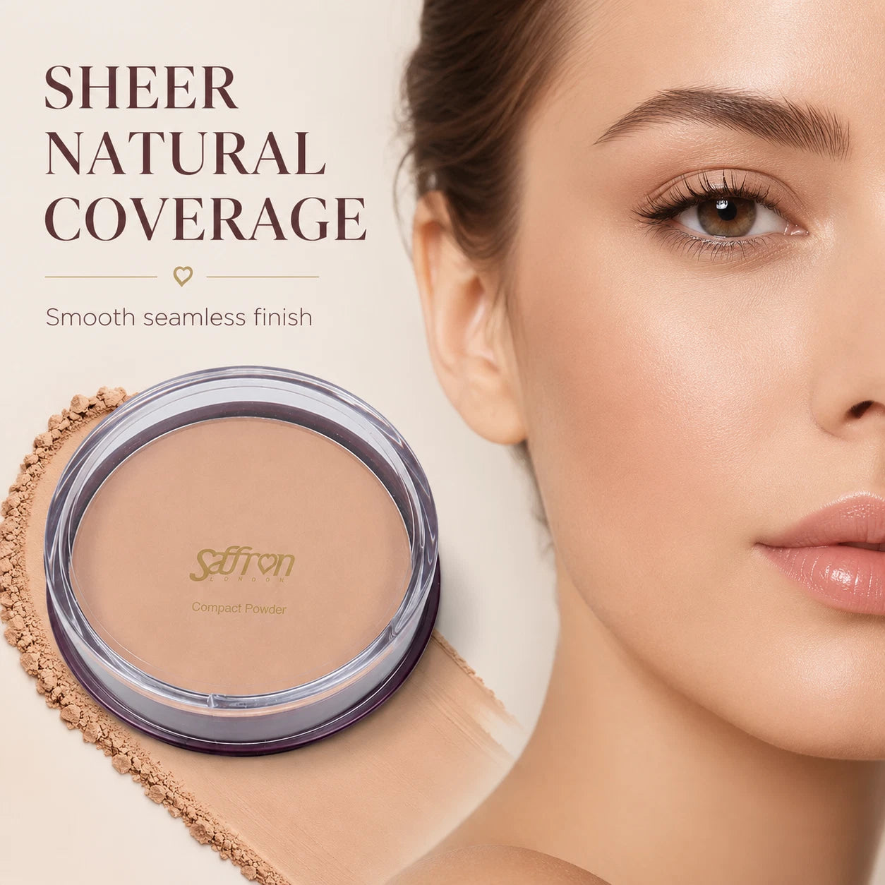 Compact Pressed Face Powder, Long-Lasting Matte Makeup 12g, 12 Shades
