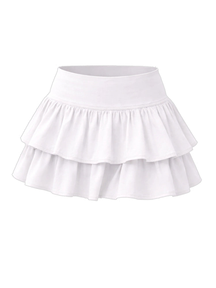 Crazy Chick Ladies Plain White Mini Pleated Skirt