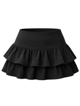 Crazy Chick Ladies Plain Black Mini Pleated Skirt