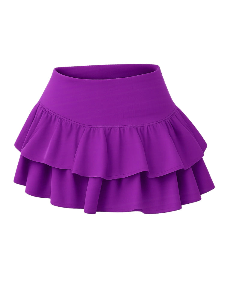 Crazy Chick Ladies Plain Purple Mini Pleated Skirt