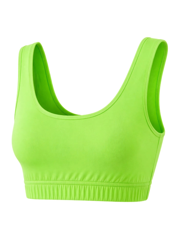 Crazy Chick Ladies Sleeveless Green Crop Top