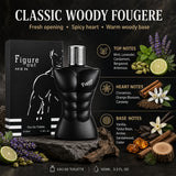Saffron Figure Out Black men's Eau de Toilette spray 100ml bottle with sleek black packaging and fragrance label.