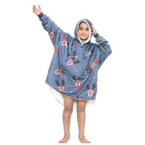 Girls Reindeer Blanket Hoodie